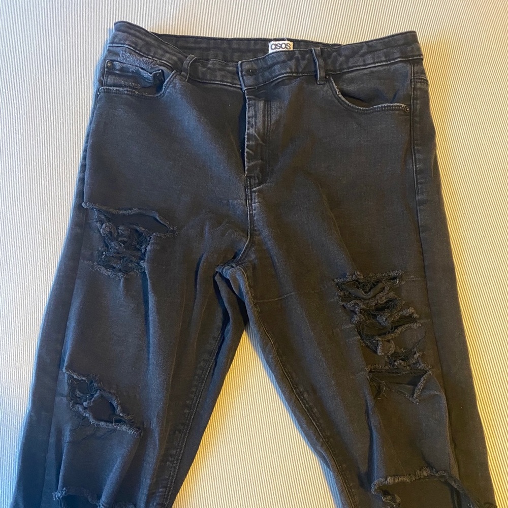 Asos black ripped 34 jeans